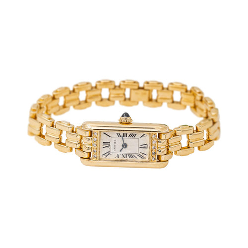 Cartier Tank - Montre en or jaune et diamants 58 Facettes 5729550CN