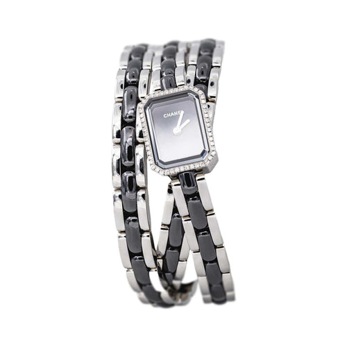 Chanel Première - Montre en acier, céramique et diamants 58 Facettes 5745058RV