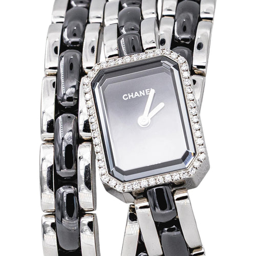 Chanel Première - Montre en acier, céramique et diamants 58 Facettes 5745058RV