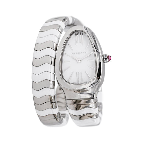 Bulgari Spiga - Montre en acier, céramique et spinelle 58 Facettes 5867549RV