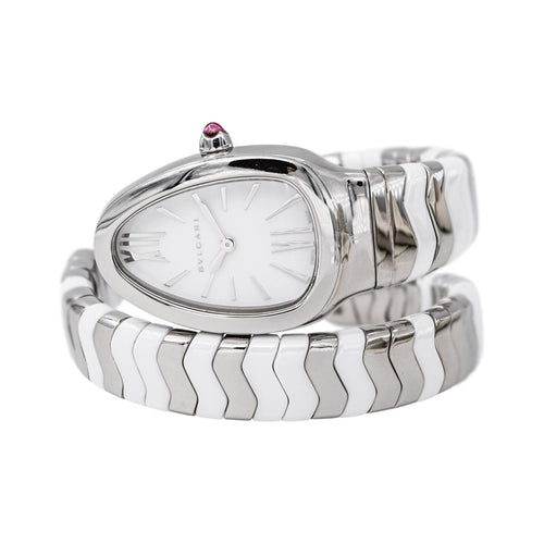 Bulgari Spiga - Montre en acier, céramique et spinelle 58 Facettes 5867549RV