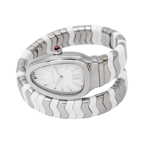 Bulgari Spiga - Montre en acier, céramique et spinelle 58 Facettes 5867549RV