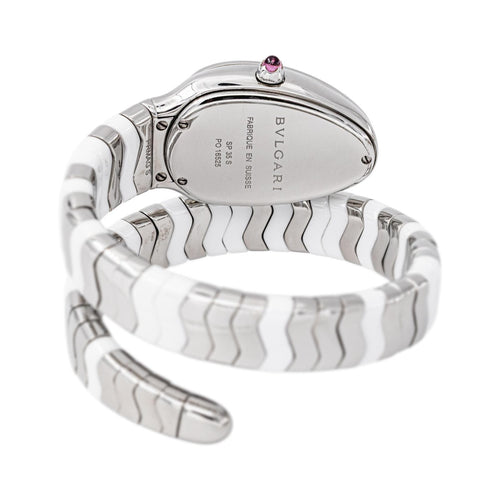 Bulgari Spiga - Montre en acier, céramique et spinelle 58 Facettes 5867549RV