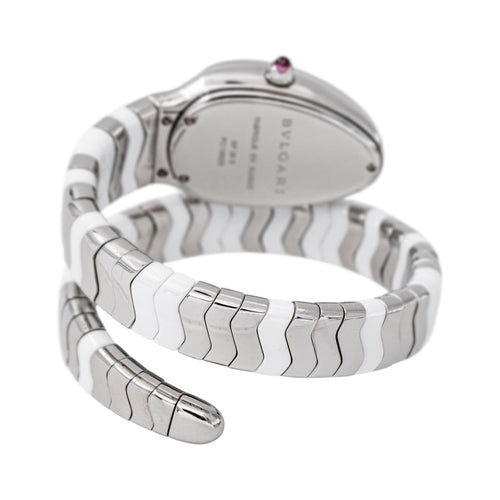Bulgari Spiga - Montre en acier, céramique et spinelle 58 Facettes 5867549RV