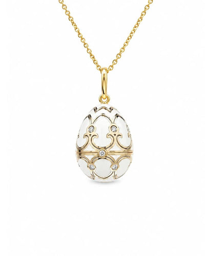 Fabergé - Collier médaillon en or blanc et jaune avec diamants 58 Facettes FAB123