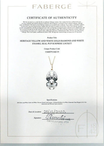 Fabergé - Collier médaillon en or blanc et jaune avec diamants 58 Facettes FAB123
