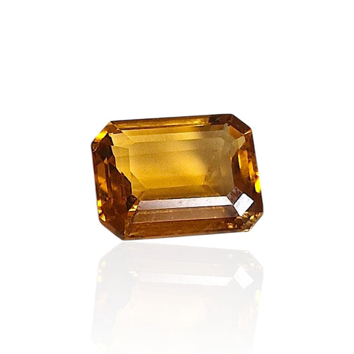Citrine - Pierre 4,225 ct taille émeraude mixte couleur miel 58 Facettes #26-131-QTCTEM