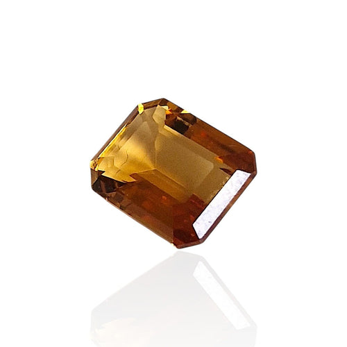 Citrine - Pierre 4,225 ct taille émeraude mixte couleur miel 58 Facettes #26-131-QTCTEM