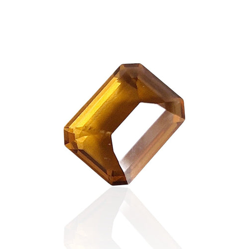 Citrine - Pierre 4,225 ct taille émeraude mixte couleur miel 58 Facettes #26-131-QTCTEM