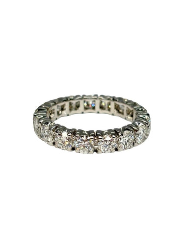 Bague 57 Alliance tour complet en or blanc 18K et diamants 3 ct 58 Facettes 2154