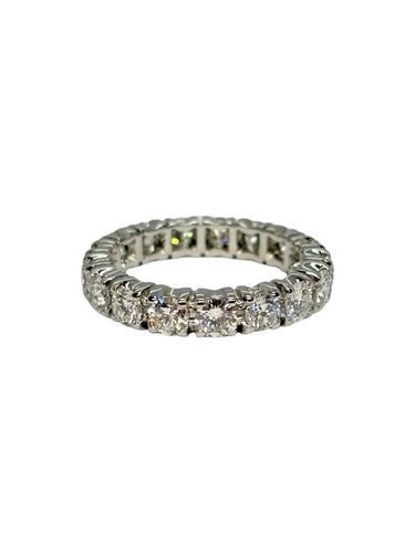 Bague 57 Alliance tour complet en or blanc 18K et diamants 3 ct 58 Facettes 2154