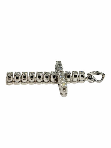 Pendentif croix en or blanc et diamants 58 Facettes 2155
