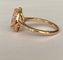 50 Bague halo en or rose 18K avec morganite poire et diamants 58 Facettes ring