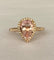 50 Bague halo en or rose 18K avec morganite poire et diamants 58 Facettes ring