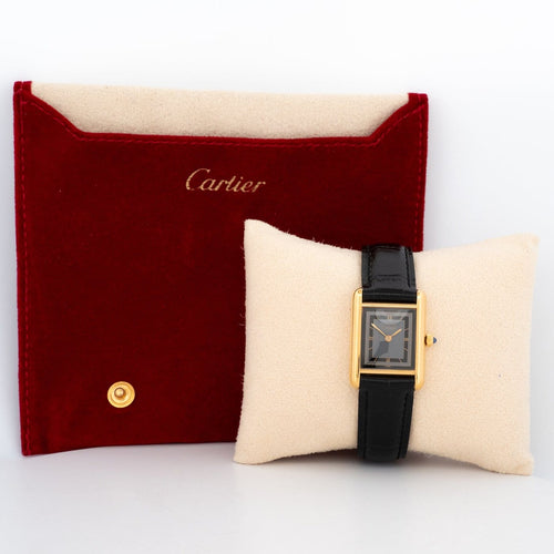 Cartier Tank Must - Montre SM en vermeil cadran gris 58 Facettes 476