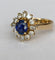 Bague 50 Bague en or jaune 18K avec saphir et diamants 58 Facettes ring