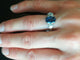54 Bague en or blanc avec saphir et diamants 58 Facettes 01377