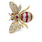 Broche abeille vintage en or jaune 18 carats, rubis et diamants 58 Facettes BAGUE-C02