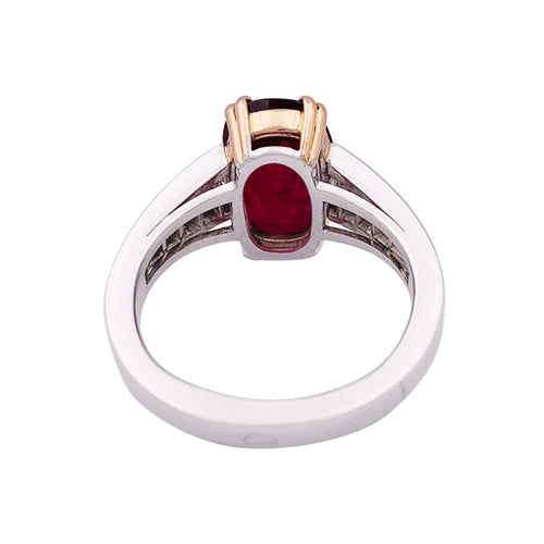 Bague 57 Manalys - Bague en or blanc et jaune, rubis et diamants 58 Facettes 35909