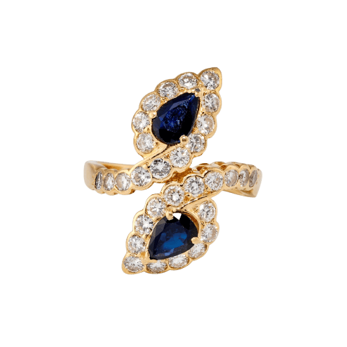 Bague 57 Van Cleef & Arpels - Bague Toi & Moi en or jaune, saphirs et diamants 58 Facettes 325