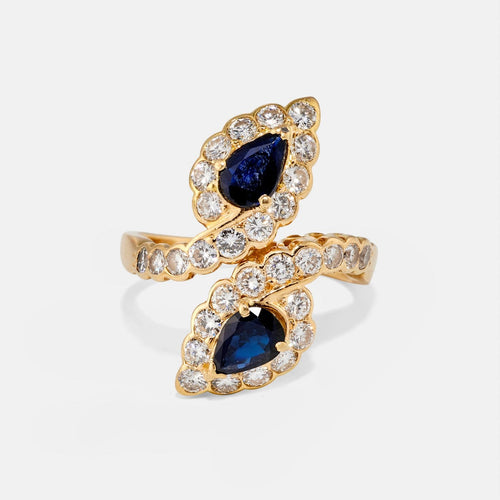 Bague 57 Van Cleef & Arpels - Bague Toi & Moi en or jaune, saphirs et diamants 58 Facettes 325
