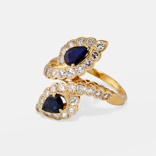 Bague 57 Van Cleef & Arpels - Bague Toi & Moi en or jaune, saphirs et diamants 58 Facettes 325