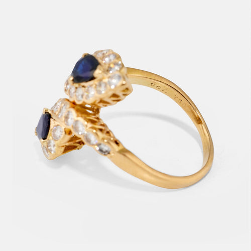 Bague 57 Van Cleef & Arpels - Bague Toi & Moi en or jaune, saphirs et diamants 58 Facettes 325
