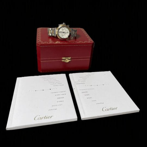 Cartier Pasha - Montre chronographe en or jaune et acier 58 Facettes MT47456