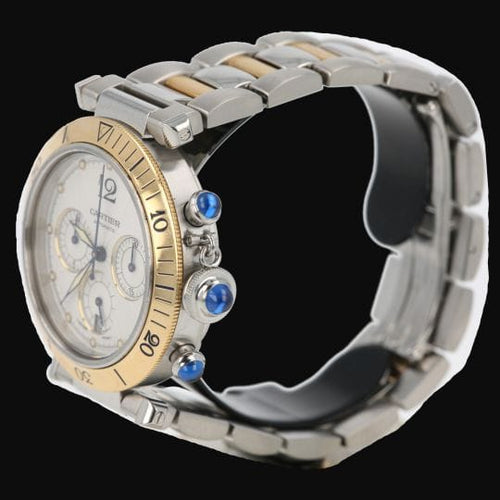 Cartier Pasha - Montre chronographe en or jaune et acier 58 Facettes MT47456