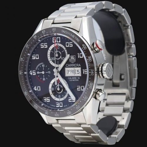 TAG Heuer Carrera - Montre Calibre 16 Chronograph en acier 58 Facettes MT47430