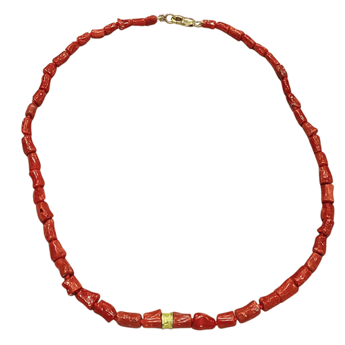 Collier en or 18k et corail rouge 58 Facettes COV1185