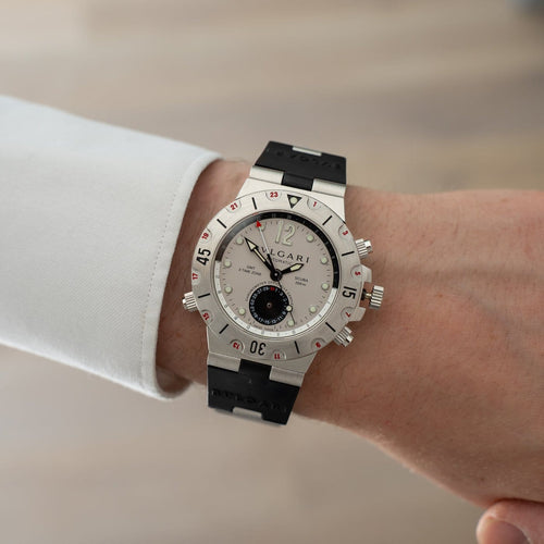 Bulgari Diagono Scuba GMT - Montre automatique 38 mm en acier 58 Facettes 554