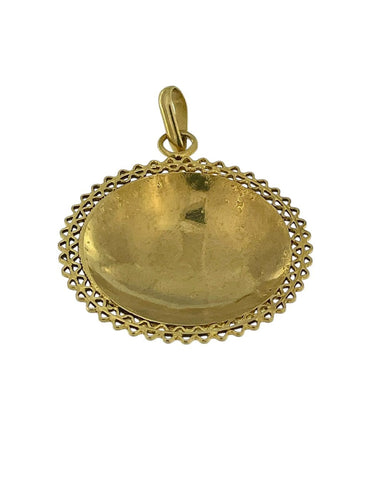 Pendentif filigrane portugais en or jaune 19 carats et émail 58 Facettes P1832D