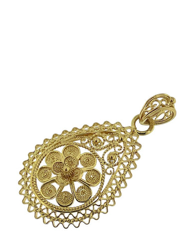 Pendentif Pendentif traditionnel portugais en or jaune 19 carats 58 Facettes P1830D