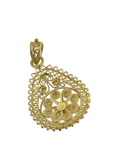 Pendentif Pendentif traditionnel portugais en or jaune 19 carats 58 Facettes P1830D