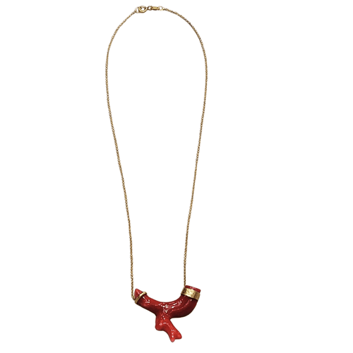 Pendentif en corail et or jaune 18k 58 Facettes COV1036