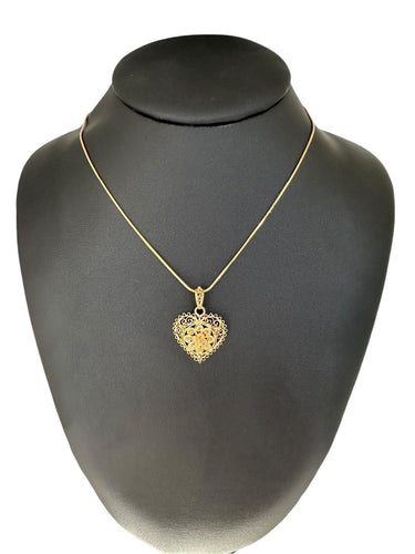 Pendentif Pendentif traditionnel portugais cœur en or jaune 19 carats 58 Facettes P1831D
