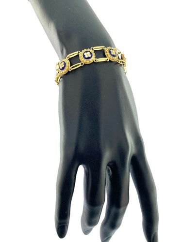 Bracelet traditionnel portugais en or jaune avec émail 58 Facettes BR1552D