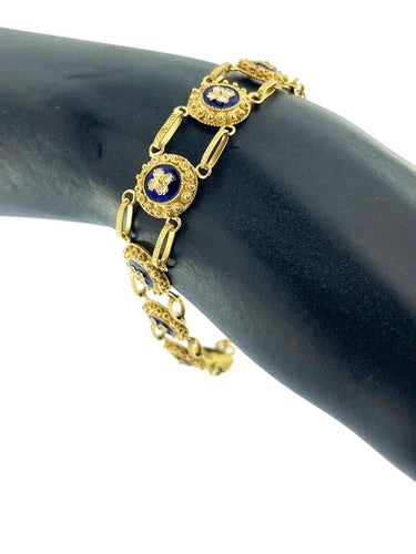 Bracelet traditionnel portugais en or jaune avec émail 58 Facettes BR1552D