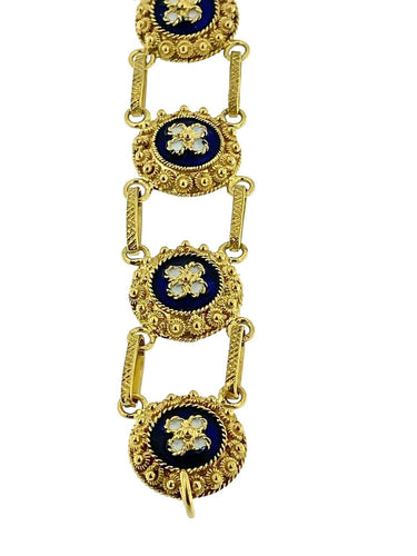 Bracelet traditionnel portugais en or jaune avec émail 58 Facettes BR1552D