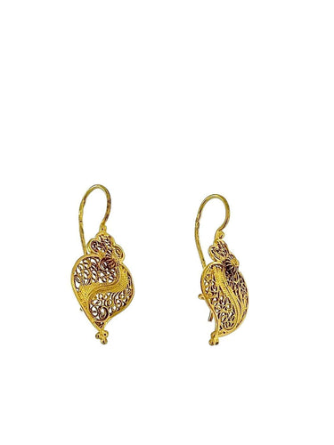 Cœur de Viana - Boucles d'oreilles en or jaune 58 Facettes OR1581D