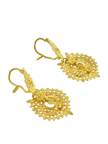 Boucles d'oreilles traditionnelles portugaises en or jaune 58 Facettes OR1577D
