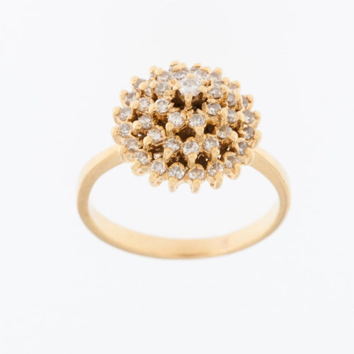 52 Bague portugaise en or jaune 19 carats et diamants 58 Facettes A1526