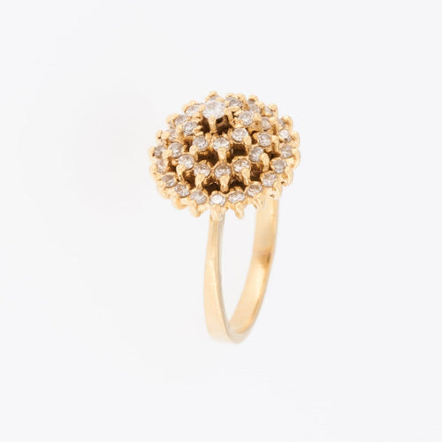 52 Bague portugaise en or jaune 19 carats et diamants 58 Facettes A1526