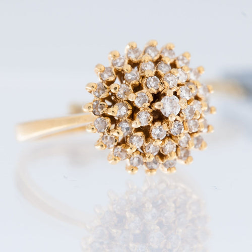 52 Bague portugaise en or jaune 19 carats et diamants 58 Facettes A1526
