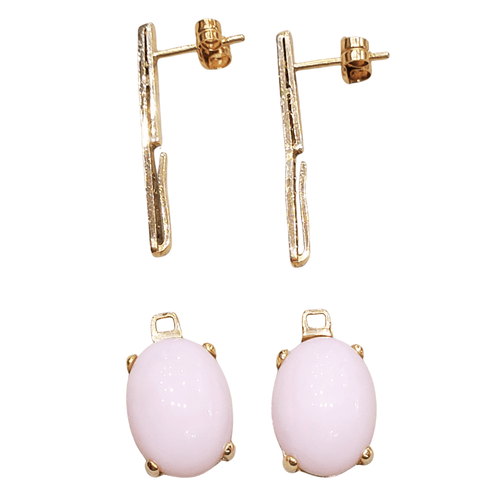 Boucles d'oreilles en or rose, opales et diamants 58 Facettes PE436T464