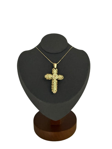 Pendentif croix filigrane en or jaune et rose 58 Facettes P1844D