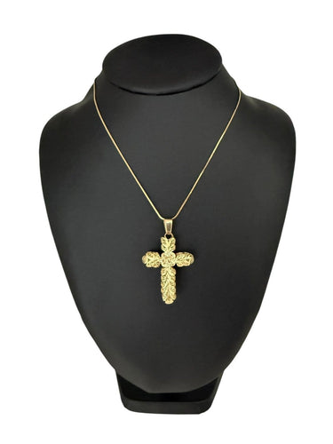 Pendentif croix filigrane en or jaune et rose 58 Facettes P1844D