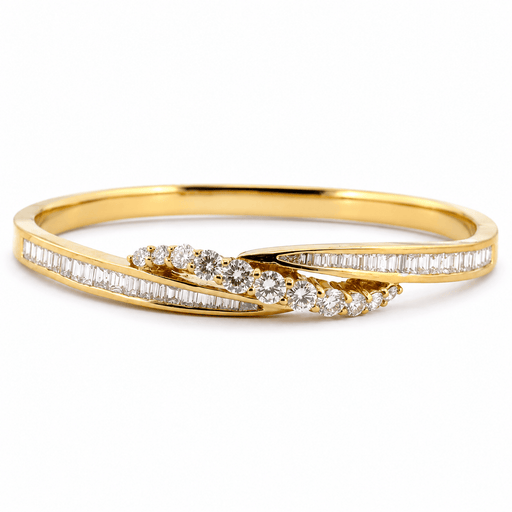 Bracelet jonc en or jaune 18 carats et diamants 58 Facettes 90952