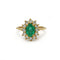 Bague 51 Bague marguerite en or jaune, émeraude et diamants 58 Facettes 260189R